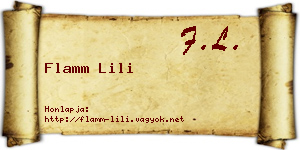 Flamm Lili névjegykártya